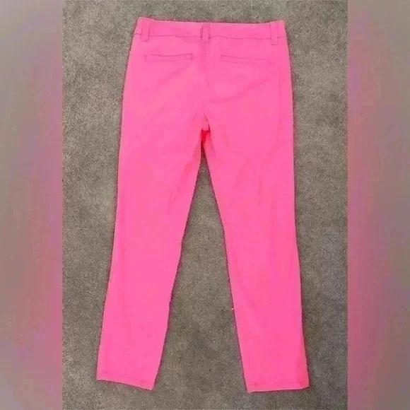 Stylus Women’s Pink Coral Stretch Straight Leg Chino Capri Crop Pants Sz 2 - Picture 3 of 10
